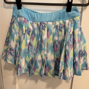 ID Ideology Pleated Painter Print Skort Girls XL Butterfly Blue Elastic Waist